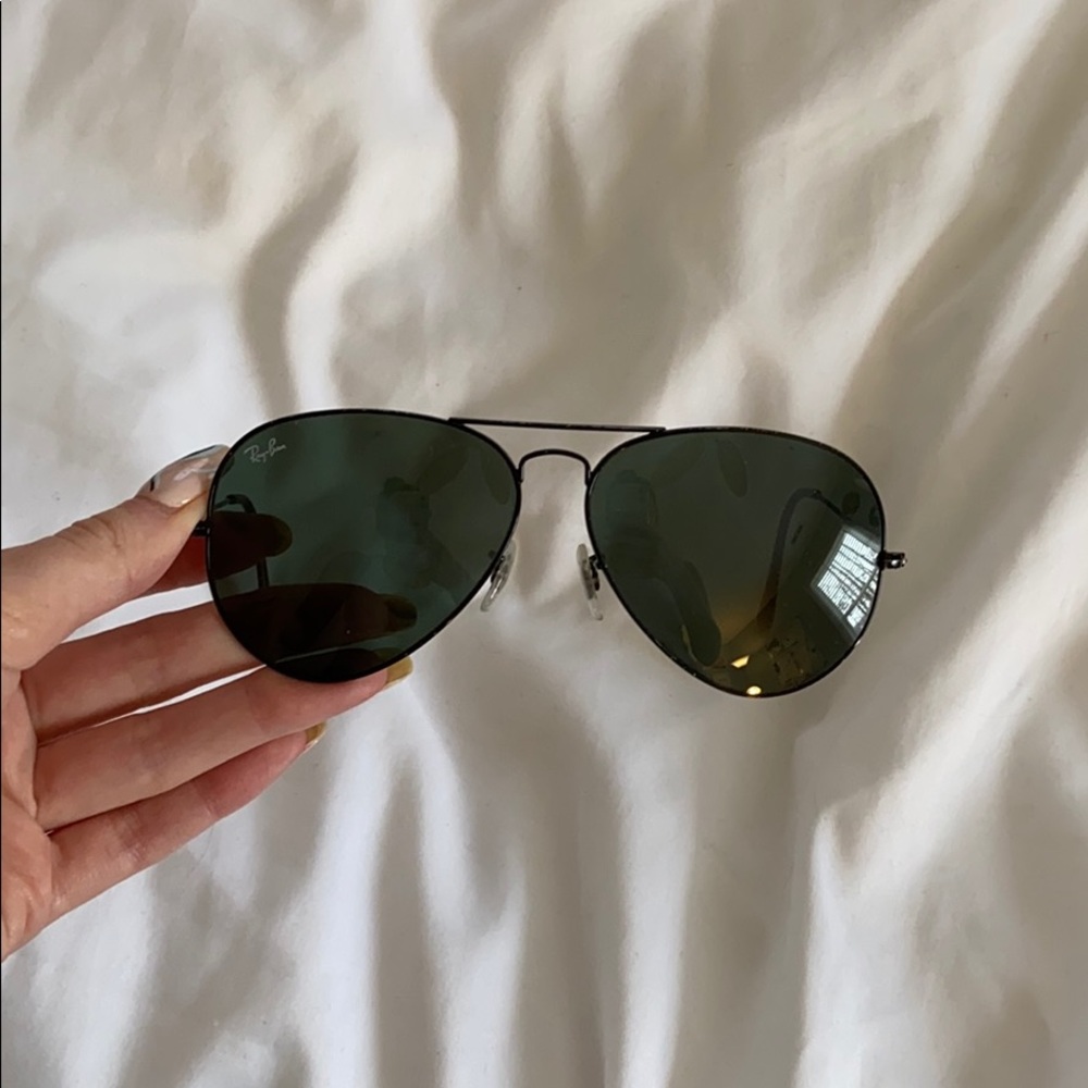 ray ban all black aviators